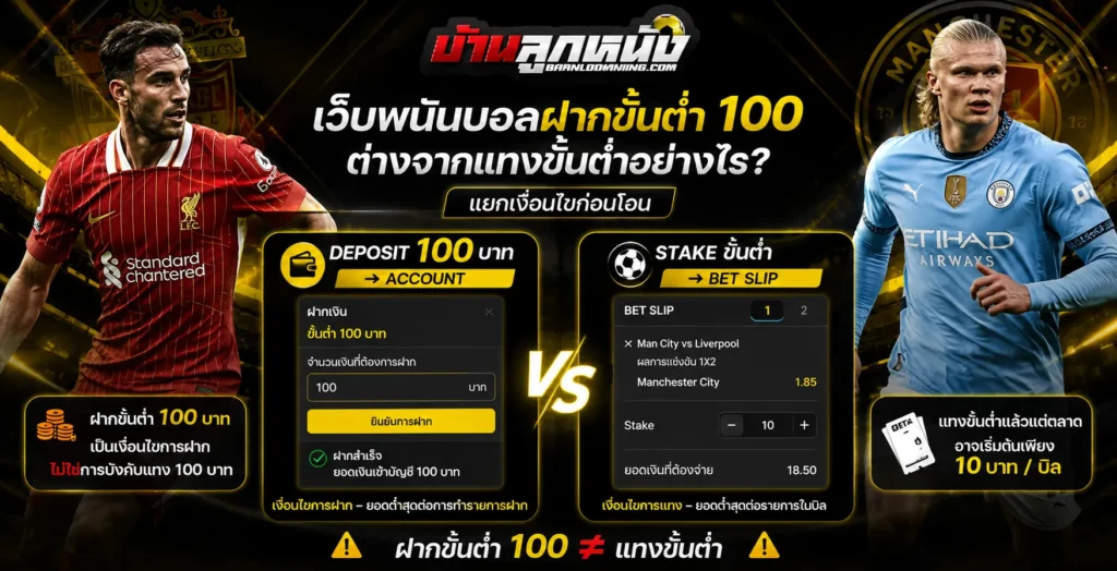 เว็บพนันบอล ฝากขั้นต่ำ 100